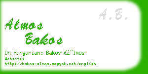 almos bakos business card